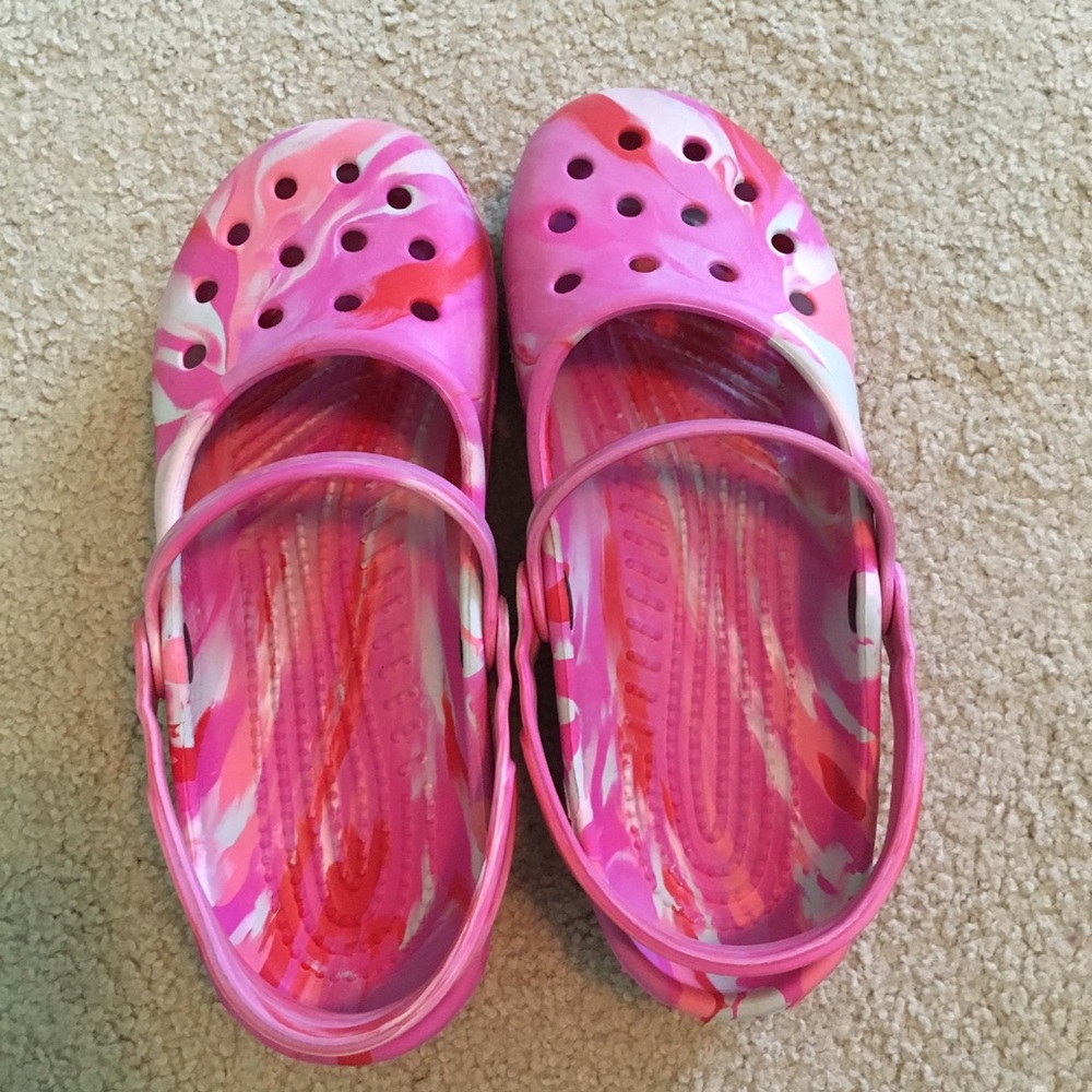 Tye-dyed crocs.